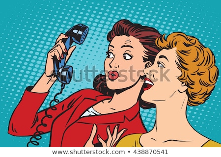 Two Pop Art Girlfriends Talking Comic Art Illustration Stockfoto © studiostoks