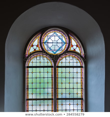 Foto d'archivio: Stained Glass Details Inside A Chusrch