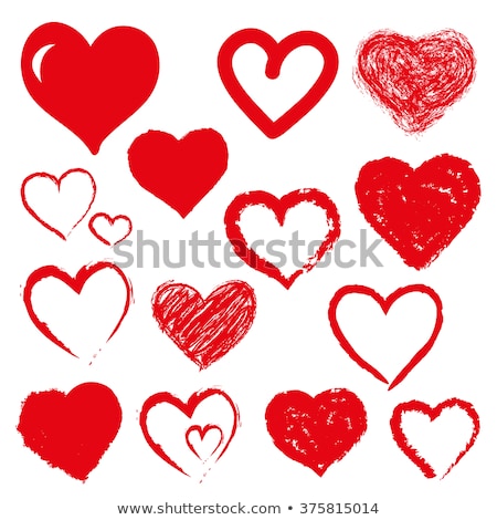 Set Of Stylized Hand Drawn Hearts [[stock_photo]] © iktash