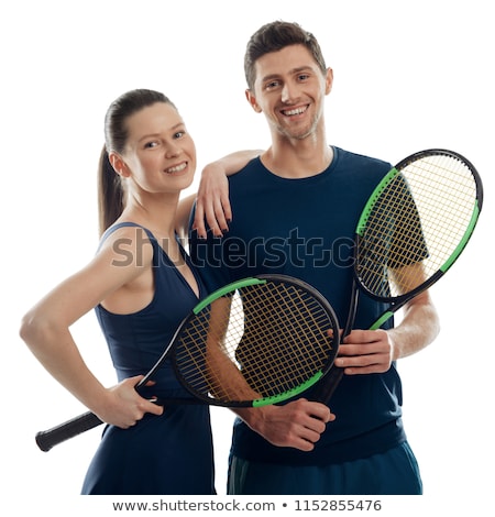 Foto stock: Sports Guy Holds On Shoulder A Girl On A White