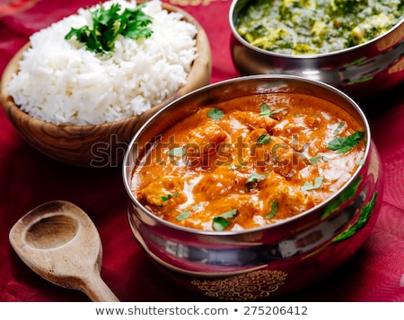Stok fotoğraf: Butter Chicken And Saag Paneer Indian Dinner
