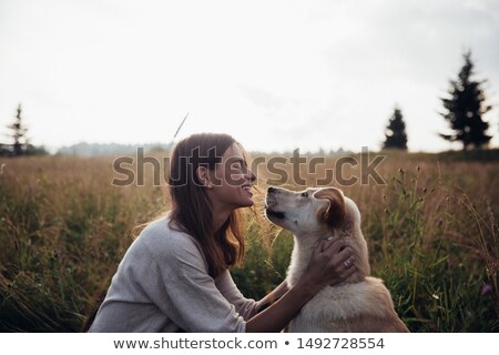 Stockfoto: Girl Loves Her Dog