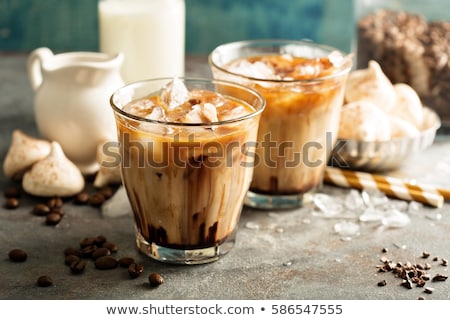 Zdjęcia stock: Iced Mocha Coffee In Glass On The Table