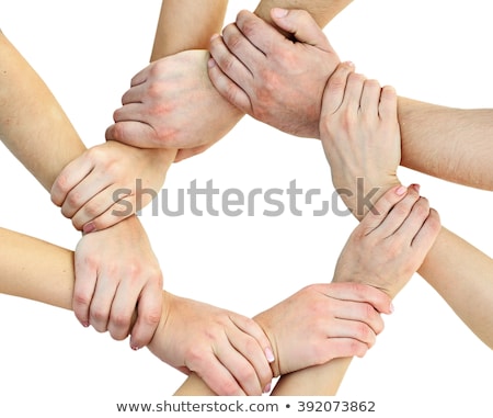 Stockfoto: Many Arms Of Children With Hands Making Circle