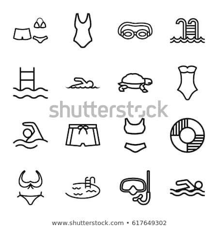 Сток-фото: Outline Swimsuit Icon Isolated On White Background