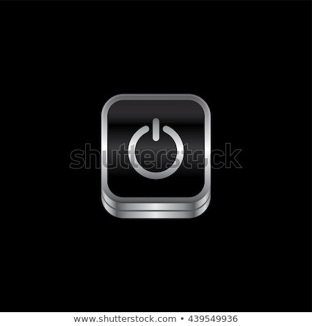 Stock photo: Power Switch Metal Plate Theme Icon Button