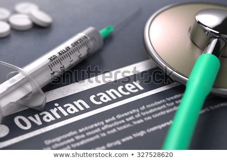 Stockfoto: Cancer - Printed Diagnosis On Grey Background