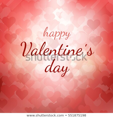 ストックフォト: Happy Valentines Day Design With Red Balloon Heart And Typography Letter On Pink Cloud Background V