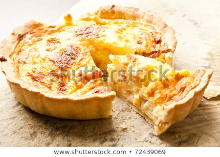 Stock fotó: Homemade Quiche With Cream Cheese And Bacon