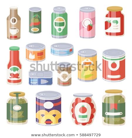 Stok fotoğraf: Preserved Food Olives Set Vector Illustration