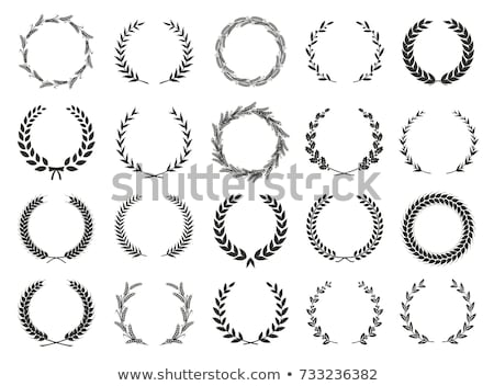 Foto stock: Cereal Wheat Wreath Poster Vector Illustration