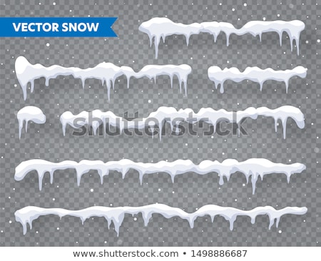 Foto d'archivio: Snow Ice Cap With Shadow Snowy Elements On Winter Background Snowfall And Snowflakes Christmas A