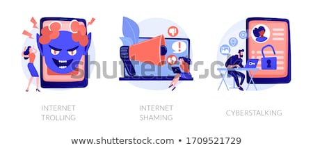 Foto stock: Cyberstalking Concept Vector Illustration