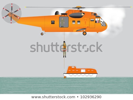 Imagine de stoc: Guarding Transport Boat In Ocean Rescue Emergency