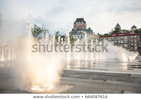 Stockfoto: Frontenac Castle In Old Quebec City With Water On The Bottom