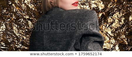 Сток-фото: Blonde Caucasian Woman On Gold Background