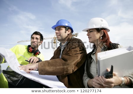 Сток-фото: A Foreman Checking Plans