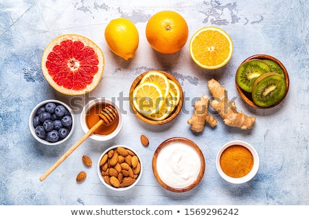Stok fotoğraf: Blueberries Grapefruit And Lemon Yogurt