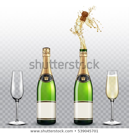 Stock photo: Bottle Of Champagne In Cooler With Two Glasses