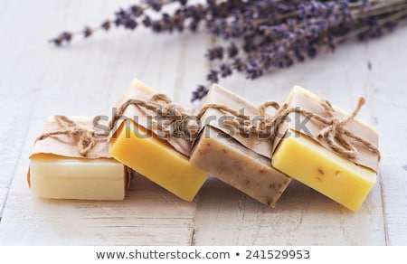 Zdjęcia stock: Natural Soap And Lavender Flowers