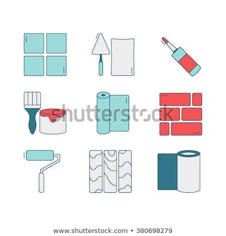 Imagine de stoc: Flat Vector Icons For Linoleum Flooring Service