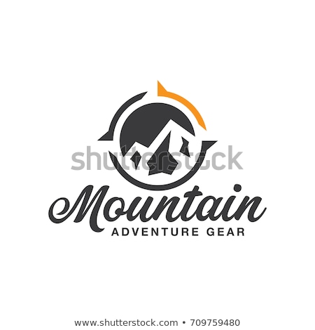 Stock fotó: Abstract Illustration Of Climbing Backpack Icon With Text