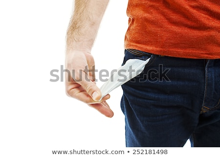 Stock fotó: Man Pulling Out Empty Pockets Isolated