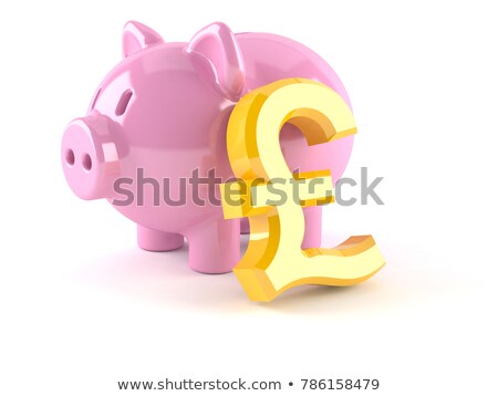 Stock photo: 3d Piggy Bank With Pound Symbol