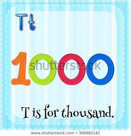 Stock fotó: Flashcard Letter T Is For Thousand