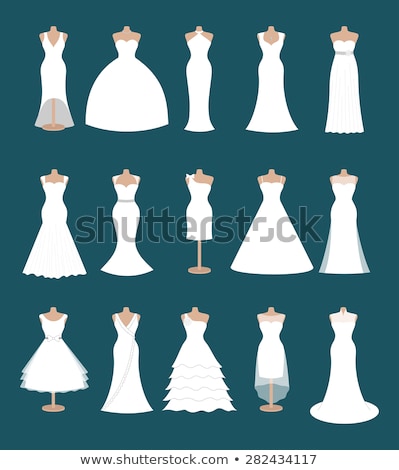 Stockfoto: Silhouette Wedding Gown Bride