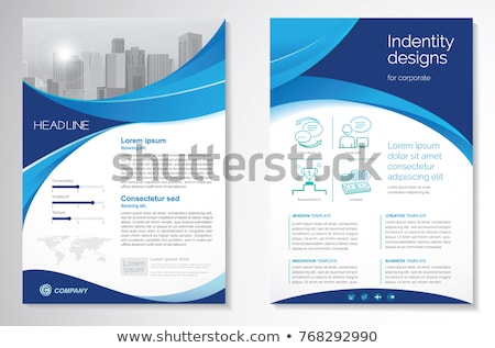 Foto stock: Abstract Wave Template Background Brochure Design