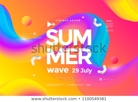 Stock fotó: Party Flyer Template Design With Vibrant Color Abstract Shape