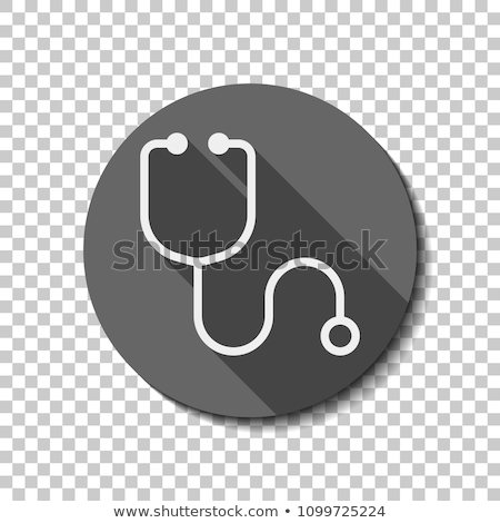 Stock foto: Stethoscope Flat Icon On A Black And White Background