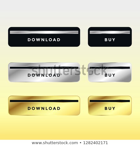 Stock foto: Set Of Premium Download And Buy Metal Buttons