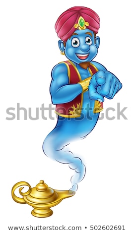 Stock foto: Genie Aladdin Magic Lamp Pantomime Cartoon