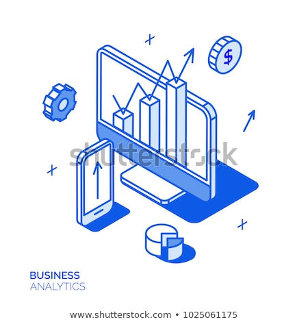 Foto stock: Bar Outline Isometric Icons