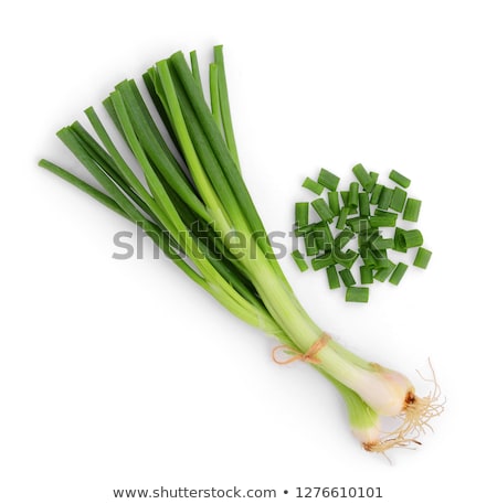 Foto d'archivio: Chopped Chives Fresh Green Onions Isolated On White Background