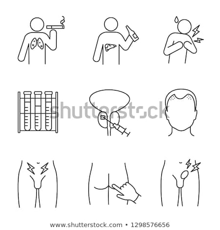 Stock photo: Male Reproductive System Vector Line Icons