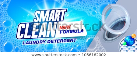 [[stock_photo]]: Laundry Detergent Template Ads Banner With Soap Bubbles