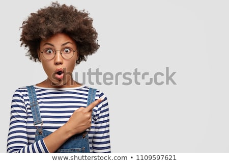 Stock photo: Finger Pointing A Blank Space Against A White Background