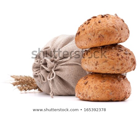 Foto d'archivio: Hamburger Bun Or Roll And Wheat Ear Cutout