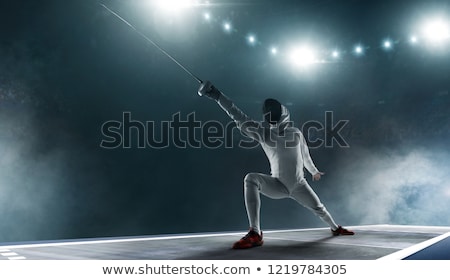 Foto stock: Two Women Fencers On A Training