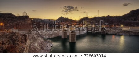 ストックフォト: The Hoover Bridge From The Hoover Dam Nevada - Hdr Image