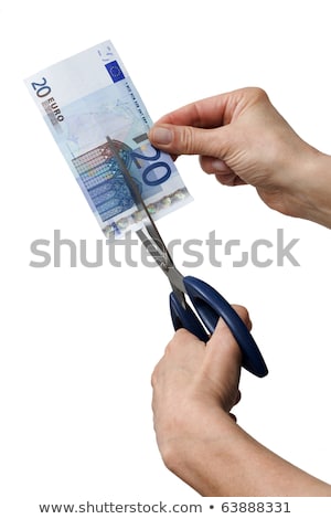 Stockfoto: Anden · Die · Een · Bankbiljet · Met · Een · Schaar · Snijden