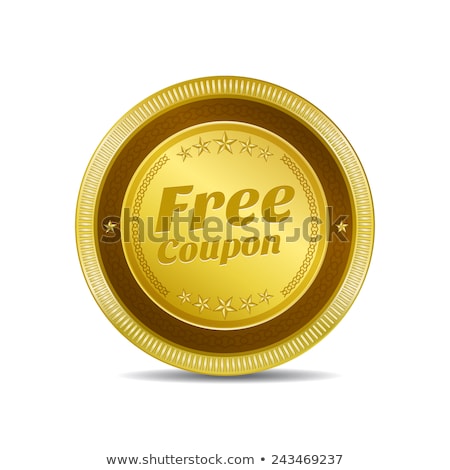 Foto d'archivio: Free Coupen Golden Vector Icon Button