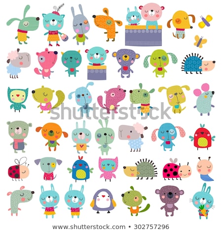 ストックフォト: Cartoon Characters Over White Background