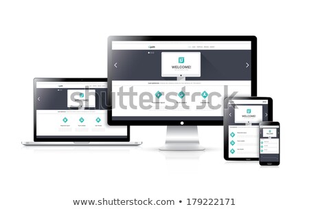 Fully Responsive Web Design Icon Flat Design Long Shadow Stockfoto © MPFphotography