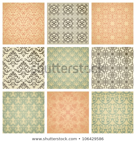 Imagine de stoc: Brown Damask Pattern With Vintage Floral Ornament