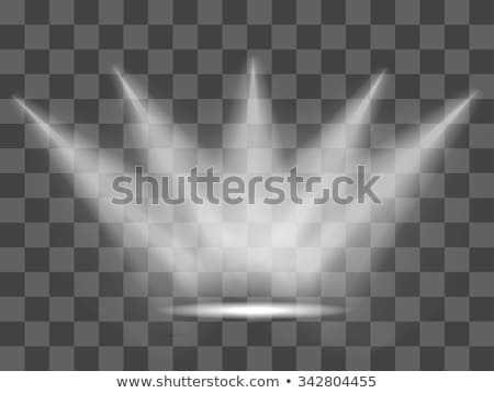 Foto d'archivio: Realistic White Gray Glowing Spotlights On Transparent Laid Background