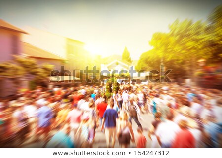 Foto stock: Blur Image Of Unrecognizable Female Person On The Street